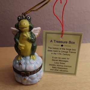 Frog Angel Trinket Box Ornament